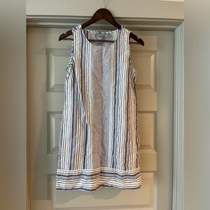 Kenar 100% Linen Striped Shift Dress Small
